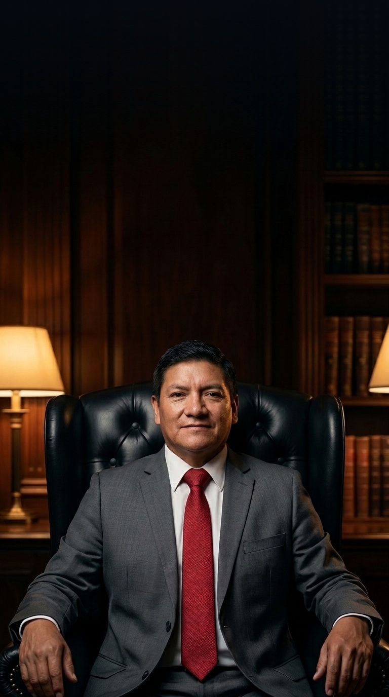 Abog. Gustavo Raúl Arauco Chávez en su despacho penal en Arequipa